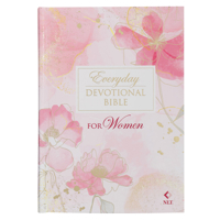 NLT Holy Bible Everyday Devotional Bible for Women New Living Translation, Pink Printed Floral 1639524223 Book Cover