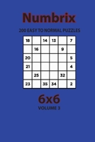 Numbrix - 200 Easy to Normal Puzzles 6x6 B08P42W8B7 Book Cover
