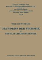 Grundriss Der Statistik. II. Gesellschaftsstatistik 3642888690 Book Cover