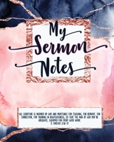 My Sermon Notes : For Women, Ladies. Pages for ONE FULL YEAR! Special Holiday Pages and Bible Study Quick Reference Sheets. Pink/Navy 1672467616 Book Cover