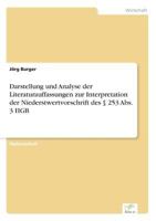 Darstellung Und Analyse Der Literaturauffassungen Zur Interpretation Der Niederstwertvorschrift Des 253 ABS. 3 Hgb 3838602919 Book Cover