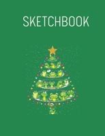 Sketchbook: Cute German Shepherd Dog Christmas Tree Gift Decor Xmas Tree Spring Flowers - Leaves Blank Sketchbook Blank White Pages for Drawing - Sketching - Doodling and More Themed Planner 8.5 x 11  1674633041 Book Cover