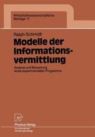 Modelle Der Informationsvermittlung: Analyse Und Bewertung Eines Experimentellen Programms 3790806331 Book Cover