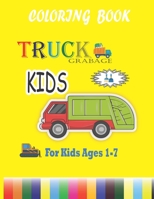 Truck Coloring Book Kids, For Kids Ages 2-7: Coloring Book Gift, 62 Pages, 8.5x11, Soft Cover, Matte Finish B087SM5M5Y Book Cover