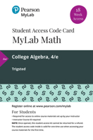 Mylab Math with Pearson Etext -- 18 Week Standalone Access Card -- For College Algebra 0135903858 Book Cover