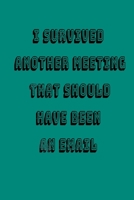 I Survived Another Meeting that Should Have Been an Email: Lined Notebook/Journal Gift, 120 Pages, 6x9 Soft cover, Sarcastic Humor Journal, secret santa, christmas, appreciation gift, Matte Finish 1677918047 Book Cover