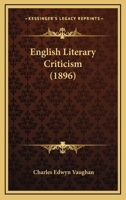 English literary criticism 1987695585 Book Cover