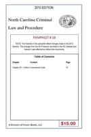 North Carolina Criminal Law and Procedure-Pamphlet 18 1502485818 Book Cover