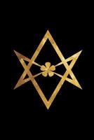 Unicursal Hexagram: Thelema - Magical Journal - Black and Gold | College Ruled Lined Pages 1720750572 Book Cover