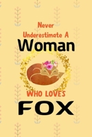 Never Underestimate A Woman Who Loves Fox: Notebook Journal Composition Blank Lined Diary Notepad 120 Pages Paperback Yellow Texture Fox 1706579748 Book Cover