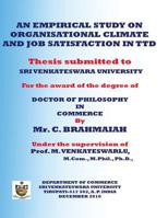 An empirical study on organisational climate and job satisfaction in ttd: Thesis submitted to SRI VENKATESWARA UNIVERSITY 151978550X Book Cover