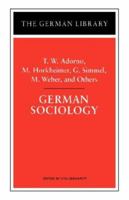German Sociology (German Library) 082640958X Book Cover