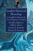 Sanskrit Historical Phonology 1725281058 Book Cover