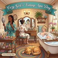 Cozy Girl’s Vintage Spa Day: Cute Fun Bold Line Designs Adult Coloring Book with Self-Care Rituals, Skincare Moments, Bath Time Relaxation & Comfort ... Gift for Women & Teens (Cozy Girl Collection) 1965964540 Book Cover