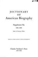 Dictionary of American Biography V6 0684162261 Book Cover