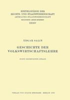 Geschichte der Volkswirtschaftslehre 3642888658 Book Cover