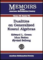 Dualities on Generalized Koszul Algebras (Memoirs of the American Mathematical Society, No. 754) 0821829343 Book Cover
