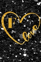 F Monogram Notebook lettre F Notebook journal Gold Confetti Glitter for Women and Girls.: Lined Note Book, Writing Pad, Journal or Diaryfor Kids, Girls & Women - 110 Pages - Size 6x9 1661958907 Book Cover