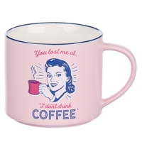 Bless Your Soul Novelty Mug, You Lost Me at No Coffee, Microwave/Dishwasher Safe 18oz, Pink Ceramic