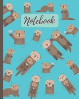 Notebook: Cute Otters Cartoon Cover - Lined Notebook, Diary, Track, Log & Journal - Gift for Boys Girls Teens Men Women (8x10 120 Pages) 1075403502 Book Cover