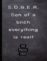 S.O.B.E.R Son of a bitch everything is real 365 Planner 2020: Recovery planner diary to support your mental wellbeing, keep track of affirmations and ... future cover art design (Recovery rocks) 1691496405 Book Cover