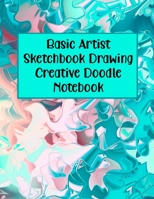 Basic Artist Sketchbook Drawing Creative Doodle Notebook: Acrylic Paint Teal Pink Blue Book Cover Design 8.5" X 11" Size Custom Interior 100 Dot Journal and Blank White Sketch Pages 1695522249 Book Cover