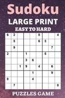 Sudoku Large Print Hard to Easy Puzzle Game: One Puzzle Per Page - Easy, Medium, and Hard Large Print Puzzle Book For Adults, Puzzle Book Gift B08CPB7RJ5 Book Cover