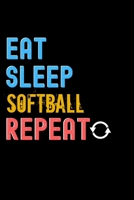 Eat, Sleep, Softball, Repeat Notebook - Softball Funny Gift: Lined Notebook / Journ 1674536089 Book Cover