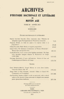 Archives D'histoire Litteraire Et Doctrinale Du Moyen Age Lxxxviii - 2021 (Archives D'histoire Doctrinale Et Litteraire Du Moyen Age) 2711630463 Book Cover