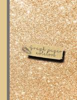 Graph paper notebook: Large sparkle glitter school or academic graph notebook for girls and women - peach glitter 1795836903 Book Cover