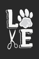 Love: Notebook A5 Size, 6x9 inches, 120 dotted dot grid Pages, Dog Paw Dogs Groomer Paw Love 1703676009 Book Cover