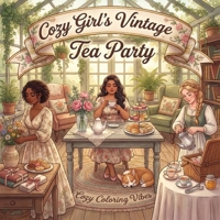 Cozy Girl's Vintage Tea Party: Cute Fun Bold Line Coloring Book for Adults | Artistic Aesthetic Cottagecore Scenes, Relaxing Moments, Peaceful Hygge ... Gift for Women & Teens (Cozy Girl Collection) 1965964575 Book Cover