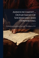 Announcement ... Department Of Shorthand And Typewriting 1174574593 Book Cover