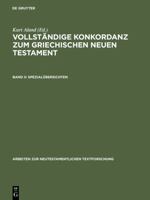 Vollstandige Konkordanz Zum Griechischen Neuen Testament 3110073498 Book Cover