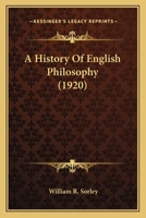 A History of English Philosophy 0548712603 Book Cover