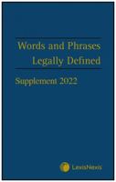 Words and Phrases Legally Defined 2023 Supplement 1474325408 Book Cover