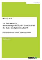 El Conde Lucanor: Mentalit�tsgeschichtliche Involution in der Krise des Sp�tmittelalters? 3656601259 Book Cover