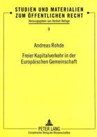Freier Kapitalverkehr in Der Europaeischen Gemeinschaft 3631349297 Book Cover