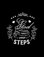 God will direct your STEP: Dot Grid Notebook with Bible verse Proverbs 16:9 - (Large Blank Pages and dot grid, 110 pages, 8.5 in x 11 in) 1674329008 Book Cover