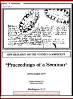 New Research on the Voynich Manuscript: Proceedings of a Seminar (Foia Reading Room) 1608881733 Book Cover