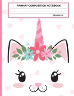 Primary Composition Notebook Grades K-2 Kawaii Kitty Cat: Cute Caticorn Primary Story Journal for Girls and Writing Practice Write and Draw Your Own Stories with Dotted Lined Paper Pages and Picture S 1691874507 Book Cover