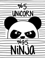 5% Unicorn 95% Ninja (Journal, Diary, Notebook for Unicorn Lover): A Journal Book with Coloring Pages Inside the book !! 154887440X Book Cover