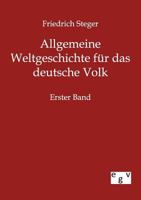Allgemeine Weltgeschichte Fur Das Deutsche Volk 3368441264 Book Cover