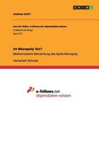 Ist Monopoly fair?: Mathematische Betrachtung des Spiels Monopoly 3656320675 Book Cover