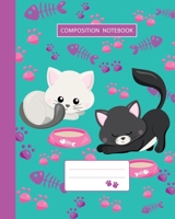 Composition Notebook: College Ruled | Kitty Cat And Funny Kitten | Back to School Composition Book for Teachers, Students, Kids, Boys and Girls | 120 Pages, 60 Sheets | 8x10 inches 1696233844 Book Cover