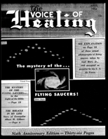 The VOICE of HEALING MAGAZINE. The mystery of the...FLYING SAUCERS APRIL, 1954 1716854830 Book Cover