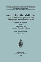 Arztliche Merkblatter Uber Berufliche Vergiftungen Und Schadigungen Durch Chemische Stoffe 3662344068 Book Cover