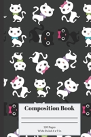 Composition Book: Kitty Cat Wide Ruled Composition Notebook 1695282124 Book Cover