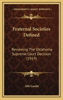 Fraternal Societies Defined 1240110847 Book Cover