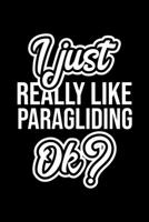 I Just Really Like Paragliding Ok?: Christmas Gift for Paragliding lover Funny Paragliding Journal Nice 2019 Christmas Present for Paragliding 6x9inch 120 pages 170246394X Book Cover